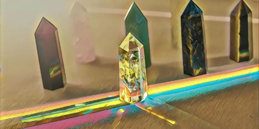 Cristales de cuarzo usados para representar a las personas en una constelación individual